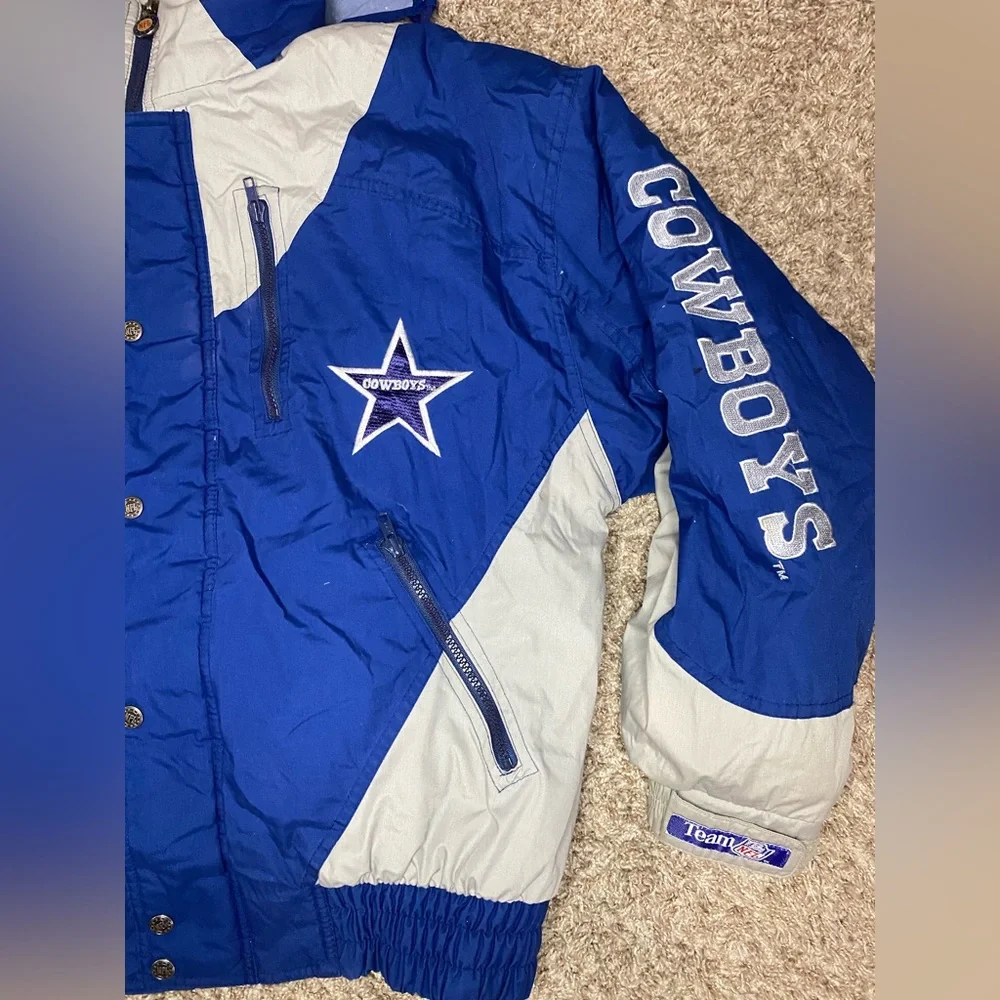 Vintage 90’s Dallas Cowboys Logo Triple Fat Goose NFL Puffer Jacket Men Sz LARGE